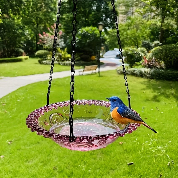 Planet Gates Purple 1pc Hanging Bird Feeder, Birdbath For Outdoor, Garden Decor, Yard, Farm, Hummingbird