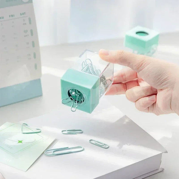 Planet Gates purple 1pc Macaron Color Creative Magnetic Paper Clip Holder Box Office School Small Items Convenient Storage Free 20 Color Paper Clips