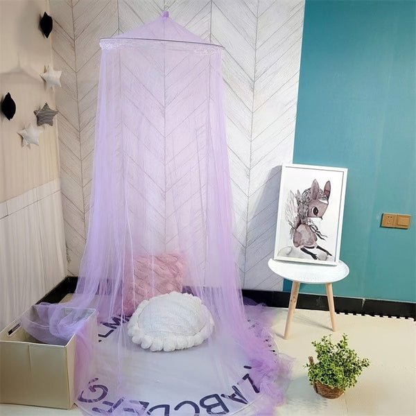 Planet Gates Purple 1pc Purple Dome Mosquito Net, Household Mosquito Net, Free Installation, Large Space, Available In All Seasons, Bedroom Mosquito Net