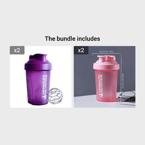 Planet Gates Purple*2+Pink*2 1pc 400ml/13.5oz Fitness Sports Water Bottle Fashion Simple Shaker Cup Protein Powder Nutrition Milkshake Mixing Cup With Scale Water Cup