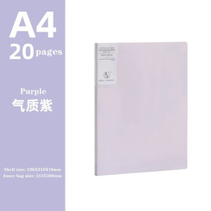 Planet Gates purple 20 pages JIANWU A4 Morandi File Bag 100 Pages Data Book Large Capacity File Folder Portfolio Office Stationery