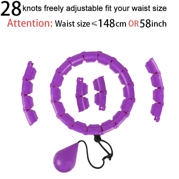Planet Gates Purple  28 Smart sport hoop Weighted Exercise Hoops for Adults Easy Detachable Design with Adjustable Weight, Fitness Gym Equipment for Hom