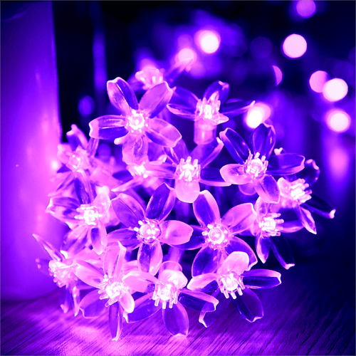 Planet Gates Purple / 2m/6.56ft 1pc, LED Purple Cherry Blossom String Lights (6.56ft ), Scene Decor, Holiday Accessory, Birthday Party Supplies, Room Decor, Christmas Gifts, Home Decor (Without Battery)