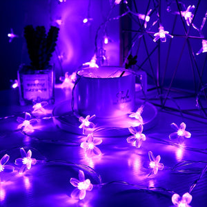 Planet Gates Purple / 2m/6.56ft 1pc, LED Purple Cherry Blossom String Lights (6.56ft ), Scene Decor, Holiday Accessory, Birthday Party Supplies, Room Decor, Christmas Gifts, Home Decor (Without Battery)