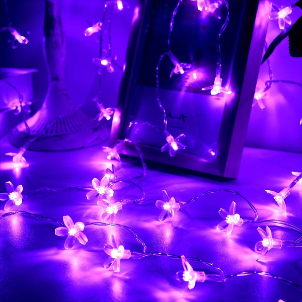 Planet Gates Purple / 2m/6.56ft 1pc, LED Purple Cherry Blossom String Lights (6.56ft ), Scene Decor, Holiday Accessory, Birthday Party Supplies, Room Decor, Christmas Gifts, Home Decor (Without Battery)
