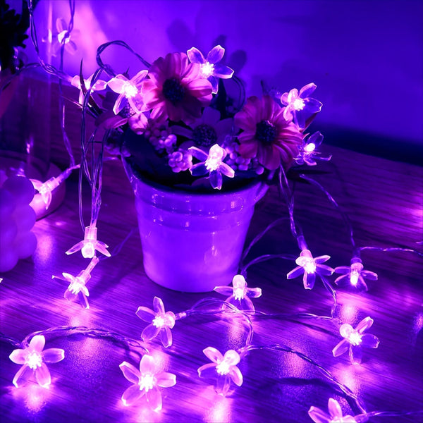 Planet Gates Purple / 2m/6.56ft 1pc, LED Purple Cherry Blossom String Lights (6.56ft ), Scene Decor, Holiday Accessory, Birthday Party Supplies, Room Decor, Christmas Gifts, Home Decor (Without Battery)