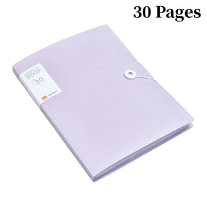 Planet Gates Purple 30 Pages 30/60 Pages File Bag A4 Transparent Binder File Folder Storage Student Test Paper Classification Organization Office Supplies