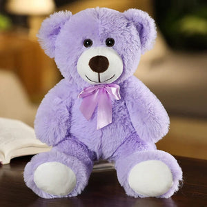 Planet Gates PURPLE / 35cm 35CM Cute Colorful Bow Tie Bear Doll Plush Toy Hug Bear Doll Children Birthday Gift Pillow Teddy bear Home Living Room Bedroom