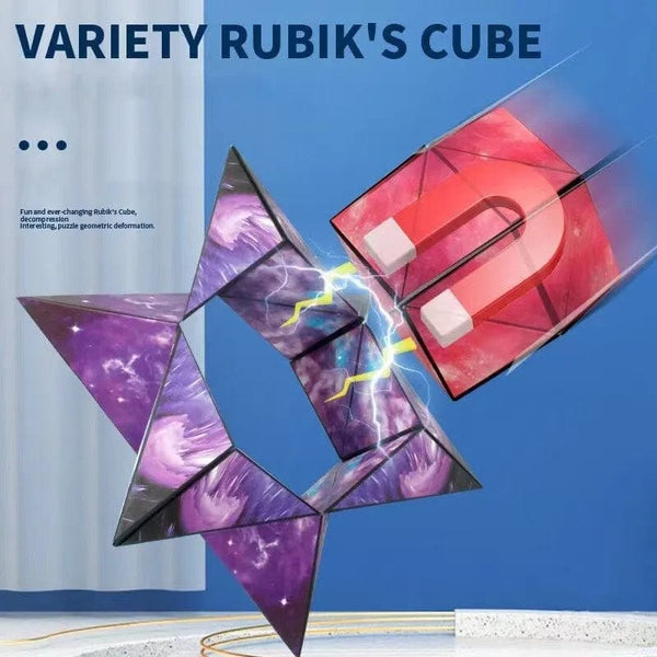 Planet Gates purple 3D Dreamy Changeable Magnetic Magic Square Infinite Flippig Geometry Puzzle Game Antistress Fidget Toy Children Birthday Gift