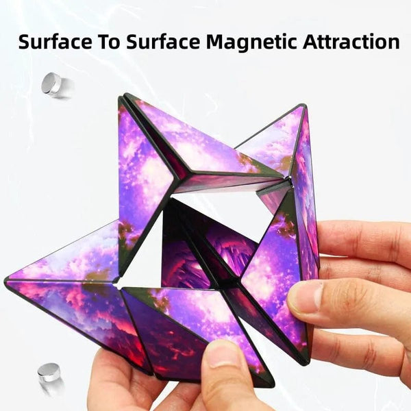 Planet Gates purple 3D Dreamy Changeable Magnetic Magic Square Infinite Flippig Geometry Puzzle Game Antistress Fidget Toy Children Birthday Gift