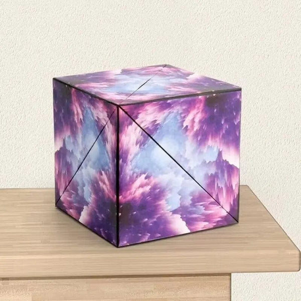 Planet Gates purple 3D Dreamy Changeable Magnetic Magic Square Infinite Flippig Geometry Puzzle Game Antistress Fidget Toy Children Birthday Gift