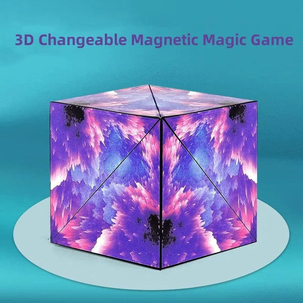 Planet Gates purple 3D Dreamy Changeable Magnetic Magic Square Infinite Flippig Geometry Puzzle Game Antistress Fidget Toy Children Birthday Gift
