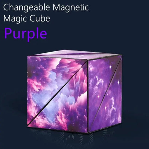 Planet Gates purple 3D Dreamy Changeable Magnetic Magic Square Infinite Flippig Geometry Puzzle Game Antistress Fidget Toy Children Birthday Gift