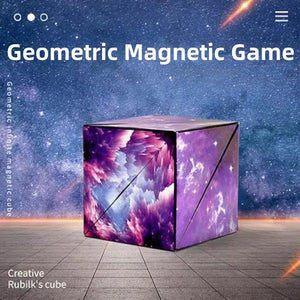Planet Gates purple 3D Dreamy Changeable Magnetic Magic Square Infinite Flippig Geometry Puzzle Game Antistress Fidget Toy Children Birthday Gift