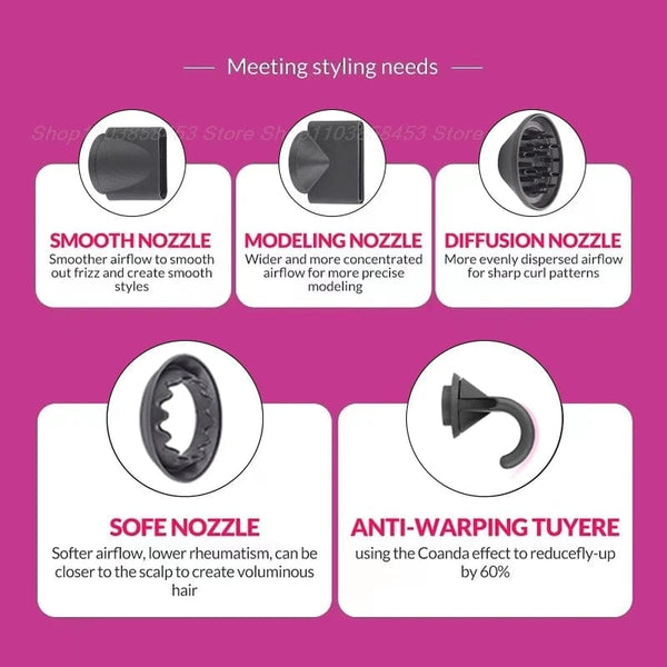 Planet Gates Purple 5 Parts 3.3m / KR Super Hair Dryer Leafless Hairdryer Personal Hair Care Styling Negative Ion Tool Constant Anion Electric Hair Dryers