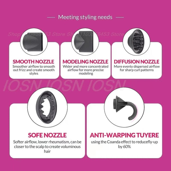 Planet Gates Purple 5 Parts 3.3m / KR Super Hair Dryer Leafless Hairdryer Personal Hair Care Styling Negative Ion Tool Constant Anion Electric Hair Dryers