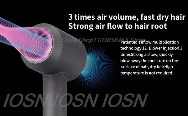 Planet Gates Purple 5 Parts 3.3m / KR Super Hair Dryer Leafless Hairdryer Personal Hair Care Styling Negative Ion Tool Constant Anion Electric Hair Dryers