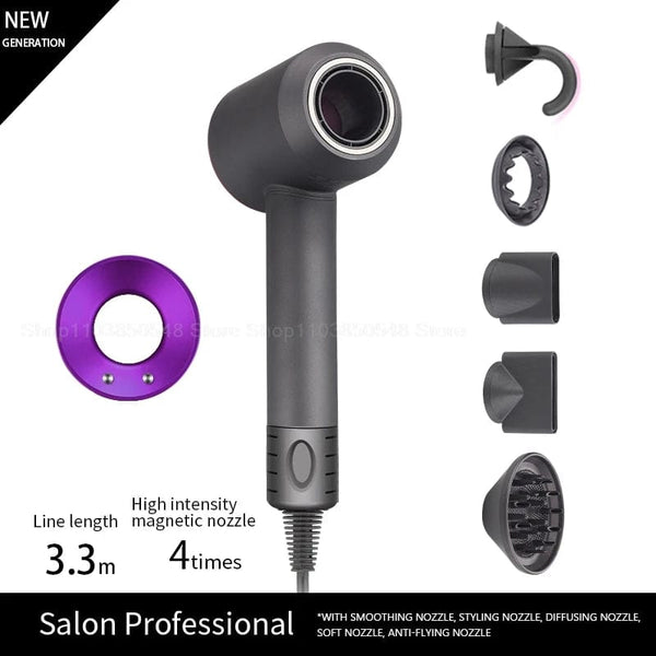 Planet Gates Purple 5 Parts 3.3m / KR Super Professional Hair Dryer Personal Hair Care Styling Negative ion Salon Tool Constant Anion Electric Leafless Hair Dryers