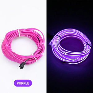 Planet Gates purple 5m Car Interior Atmosphere Lighting LED Strip 5V DIY Flexible EL Neon Cold Light Line Tube With USB Auto Decoration Ambient Lamp