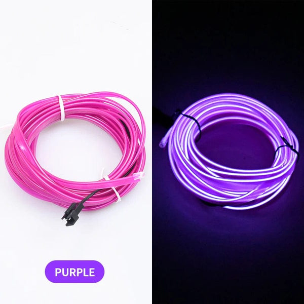 Planet Gates purple 5m Car Interior Atmosphere Lighting LED Strip 5V DIY Flexible EL Neon Cold Light Line Tube With USB Auto Decoration Ambient Lamp