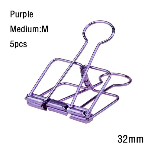 Planet Gates purple  5PCS 2-10 Pcs Paper Clip Sliver Rose Gold Binder Clips Page Holder Office Study Binder Clips Photo Clamp Office School Desk Organizer
