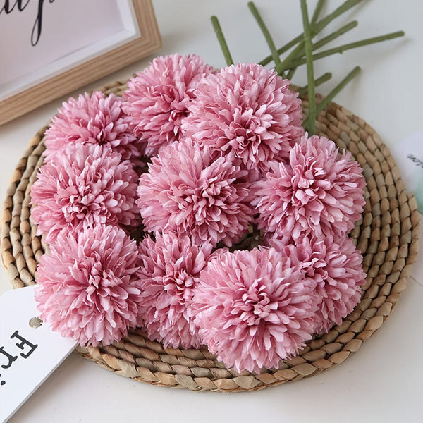 Planet Gates Purple / 5pcs 5pcs Glorious Chrysanthemum Ball Flowers Bouquet - Perfect for Home, Office, Coffee House, Parties, and Weddings - Artificial Flowers for Important People