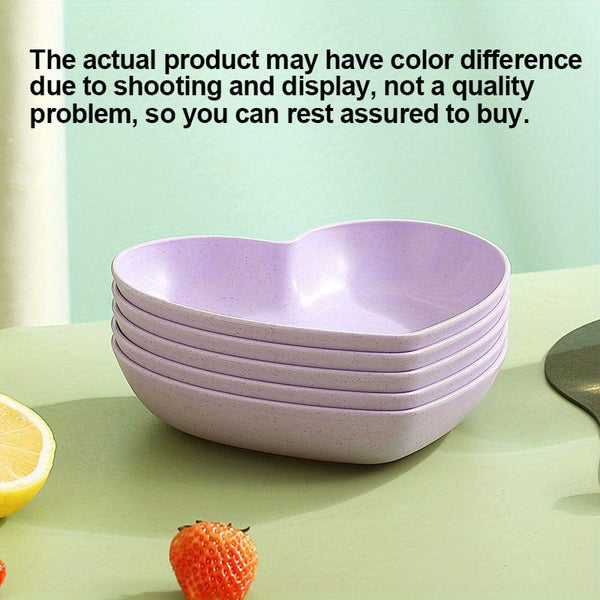 Planet Gates Purple / 5pcs 5pcs, PP Heart Shaped Serving Tray, Fruit Plate, Dessert Plate, Cake Plate, Snack Plate, Pickle Plate, Cake Plate, Kitchen Stuff, Kitchen Supplies