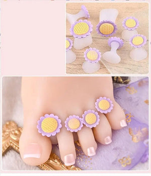 Planet Gates PURPLE 8Pcs Cute Soft Silicone Toe Separator for Nail Polish, Set of Toe Spacers for Feet Apply Nail Polish During Pedicure