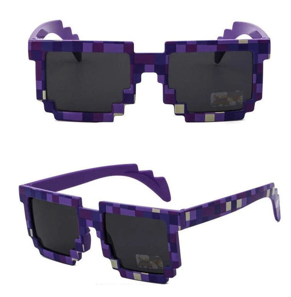 Planet Gates PURPLE 9 colors Fashion Sunglasses Kids cos play action Game Toy Minecrafter Square Glasses with EVA case   gift  beach toys vacation