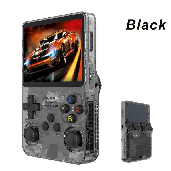 Planet Gates PURPLE BOYHOM 128GB R36S Retro Handheld Game Console Linux System 3.5 Inch IPS Screen Portable Pocket Video Game Player 64GB Kids Gift