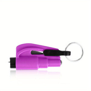 Planet Gates Purple Car Keychain Hammer Three-in-one Car Window Breaking Hammer Multifunctional Emergency Escape Hammer Mini Window Breaker