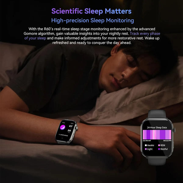 Planet Gates Purple / CHINA [World Premiere] Blackview Smartwatch R60 Watch 1.96'' AMOLED Display 800mAh Bluetooth Phone Calls Health and Fitness Tracking