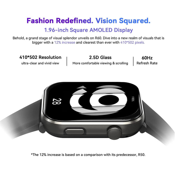 Planet Gates Purple / CHINA [World Premiere] Blackview Smartwatch R60 Watch 1.96'' AMOLED Display 800mAh Bluetooth Phone Calls Health and Fitness Tracking