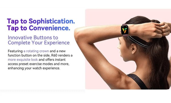 Planet Gates Purple / CHINA [World Premiere] Blackview Smartwatch R60 Watch 1.96'' AMOLED Display 800mAh Bluetooth Phone Calls Health and Fitness Tracking