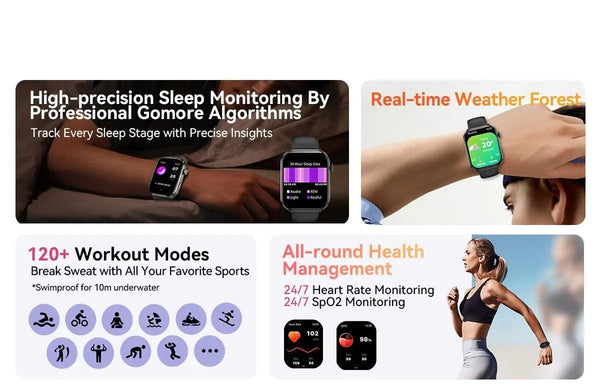 Planet Gates Purple / CHINA [World Premiere] Blackview Smartwatch R60 Watch 1.96'' AMOLED Display 800mAh Bluetooth Phone Calls Health and Fitness Tracking