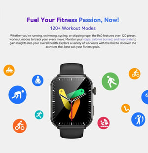 Planet Gates Purple / CHINA [World Premiere] Blackview Smartwatch R60 Watch 1.96'' AMOLED Display 800mAh Bluetooth Phone Calls Health and Fitness Tracking