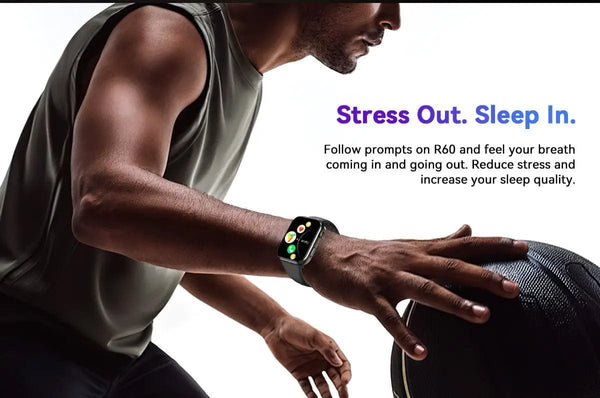 Planet Gates Purple / CHINA [World Premiere] Blackview Smartwatch R60 Watch 1.96'' AMOLED Display 800mAh Bluetooth Phone Calls Health and Fitness Tracking