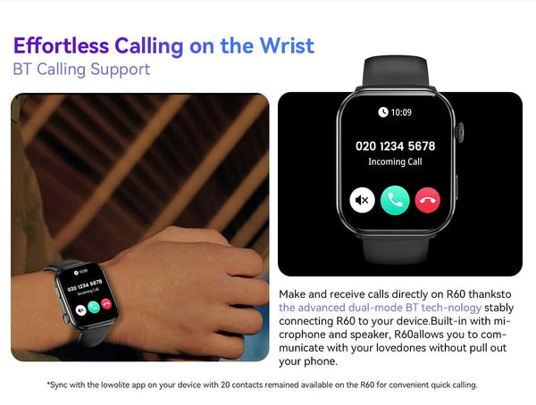 Planet Gates Purple / CHINA [World Premiere] Blackview Smartwatch R60 Watch 1.96'' AMOLED Display 800mAh Bluetooth Phone Calls Health and Fitness Tracking