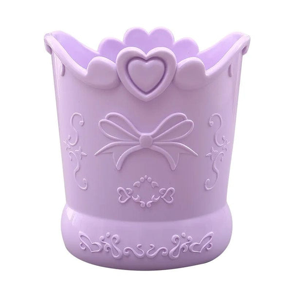 Planet Gates PURPLE Cute Bow Pen Holder Candy Color Kawaii Pink Pencil Organizer Box Stand Container Office School Supplies Kitchen Jars