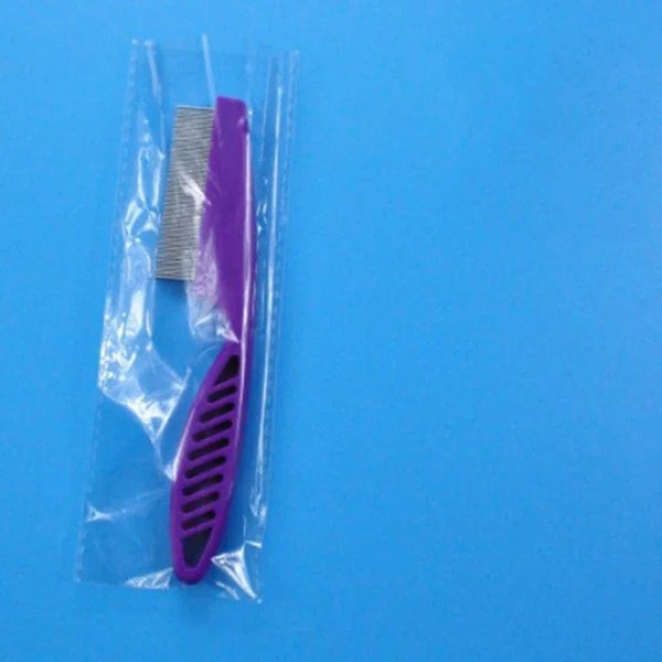 Planet Gates PURPLE Dog comb Cat dog pet stainless steel comfortable flea comb Home pet animal care protection flea comb
