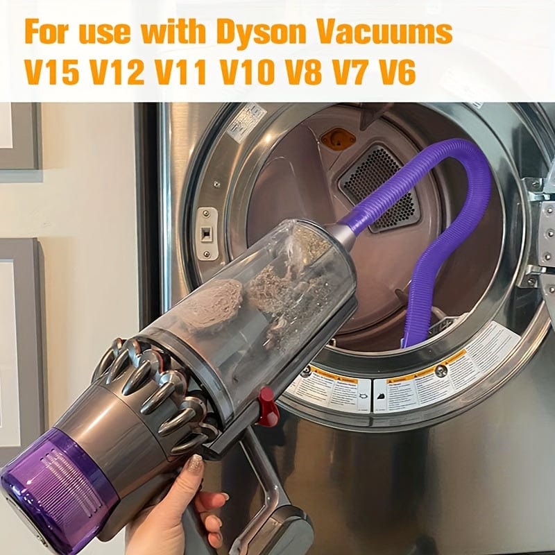 Planet Gates Purple Dryer Vent Cleaner Kit Vacuum Hose Attachment For Dyson V15 V12 V11 V10 V8 V7 V6 Vacuum Cleaners, Lint Remover, Dryer Lint Vacuum Attachment, Purple