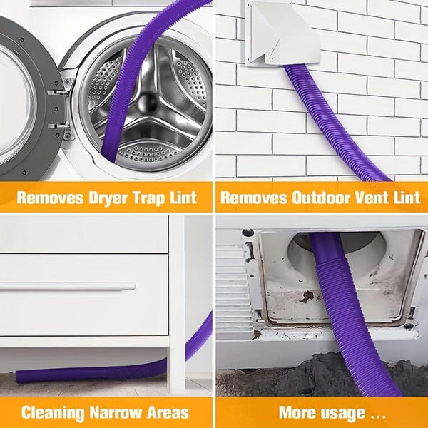 Planet Gates Purple Dryer Vent Cleaner Kit Vacuum Hose Attachment For Dyson V15 V12 V11 V10 V8 V7 V6 Vacuum Cleaners, Lint Remover, Dryer Lint Vacuum Attachment, Purple