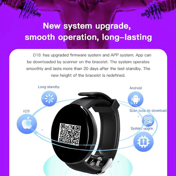 Planet Gates purple For Xiaomi Bluetooth Smart Watch Men Women Blood Pressure Heart Rate Monitor Sport Smartwatch Digital Watches Tracker Reminder