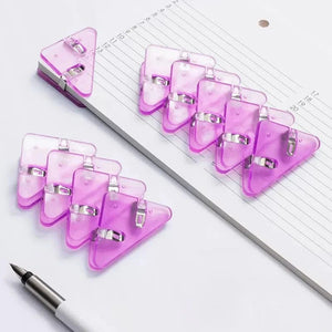 Planet Gates purple Kawaii 5pcs Triangle Corner Clips File Paper Clips File Index Photo Clamp Page Holder Korean Stationery Office Desk Organizer