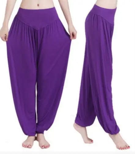 Planet Gates PURPLE / L Women Yoga Pants Women Plus Size Sports Pants Yoga Leggings Colorful Bloomers Dance Yoga TaiChi Pants Modal WomenTrousers