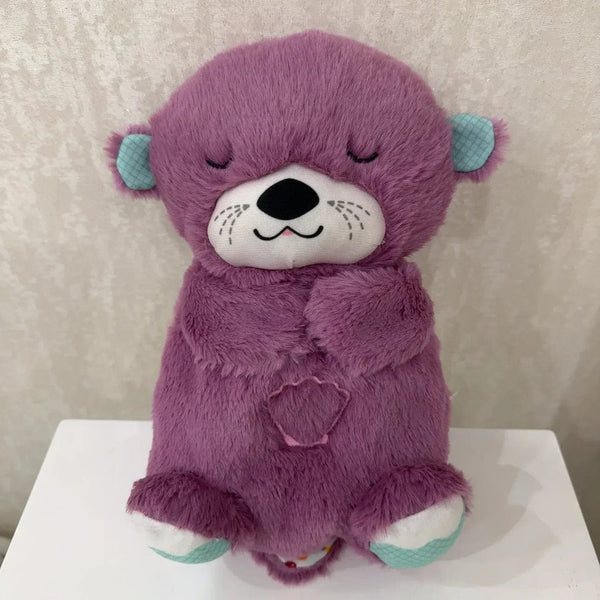 Planet Gates Purple New Baby Breath Baby Bear Soothes Otter Plush Toy Doll Toy Child Soothing Music Sleep Companion Sound And Light Doll Toy Gifts
