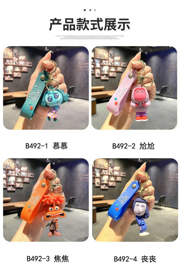 Planet Gates PURPLE New Inside Out 2 Keychain Figure Toy Joy Sadness Anger Disgust Fear Doll Anime Bag Keyring Toy Christmas Gifts