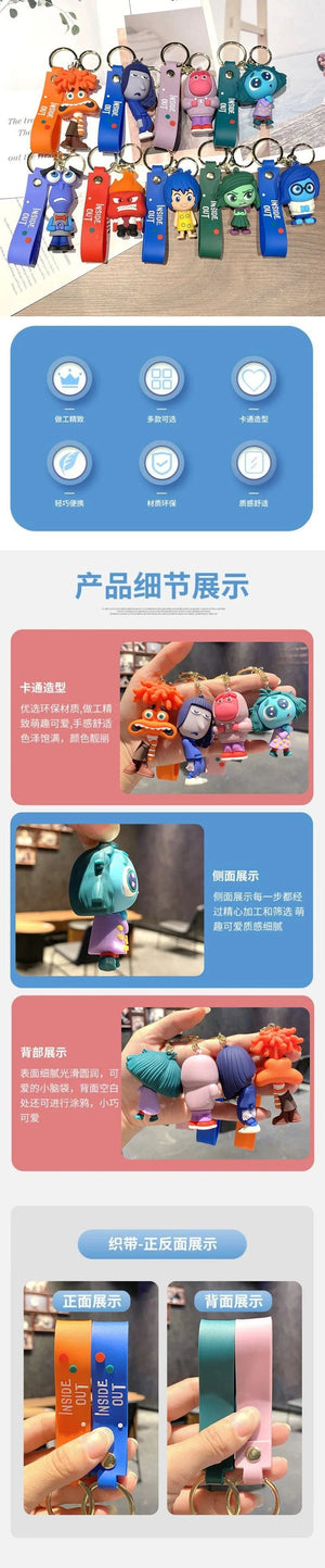 Planet Gates PURPLE New Inside Out 2 Keychain Figure Toy Joy Sadness Anger Disgust Fear Doll Anime Bag Keyring Toy Christmas Gifts