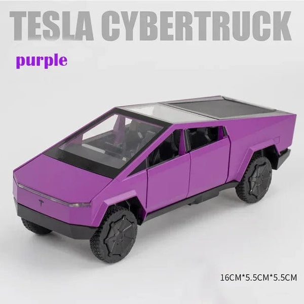 Planet Gates Purple no box 1:32 Tesla Cybertruck Pickup Alloy Car Model Diecast Toy Vehicle Sound And Light Simitation For Children Christmas Gift Boy Toys