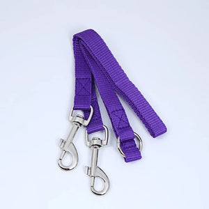 Planet Gates Purple / One size Double Twin Dual Coupler Dog Leash Two in One Strong Nylon V Shape Pet Dog Leash Colorful Two Ways Pet Lead